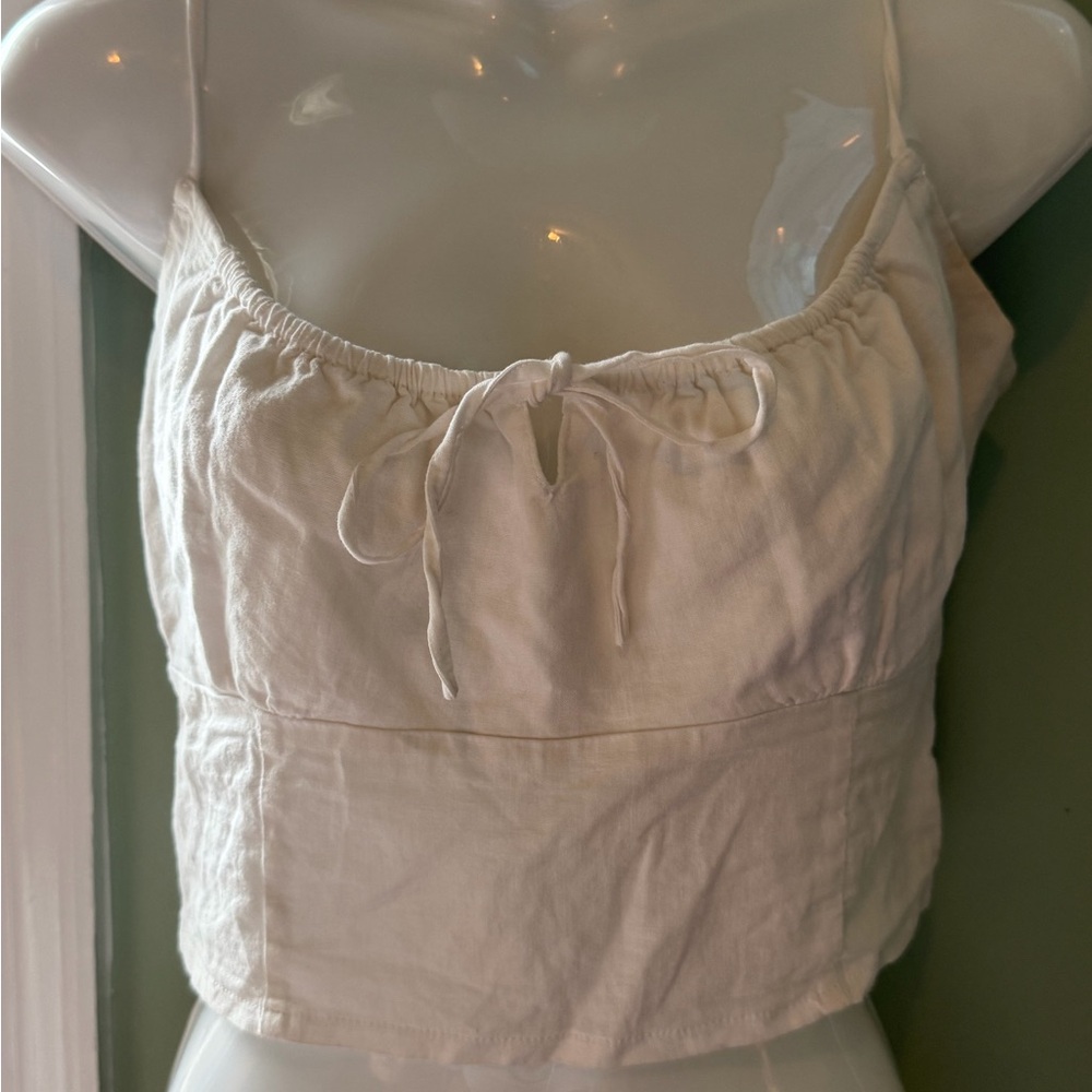 Women's Cream Sleeveless Top